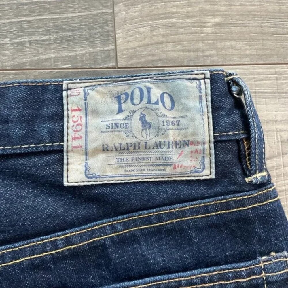 32x32 Polo Ralph Lauren Vintage 67 Denim Jeans Size Men’s Blue Straight Leg - Picture 11 of 11